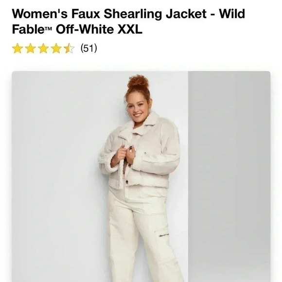 NWT Women's Faux Shearling Jacket - Wild
Fable Off-White XXL - Picture 4 of 4